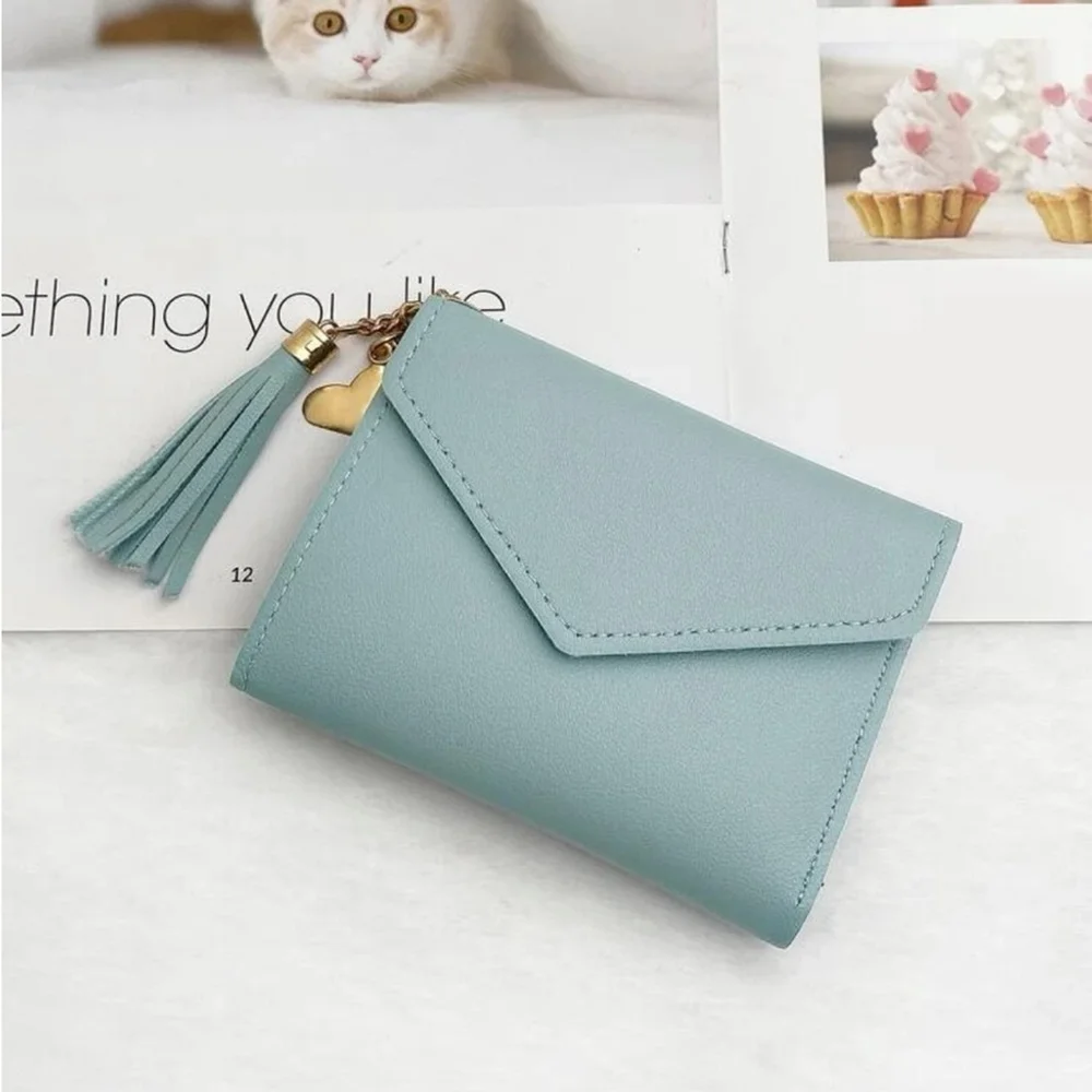 ⚠️Clearance Heart And Tassel Blue Wallet / Cardholder - Picture 2 of 5